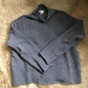 H&M Basics Ribbed mock neck grey cropped sweater